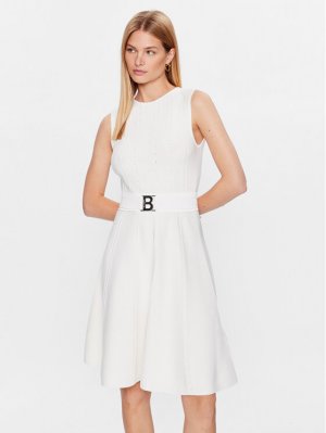 Коктейльное платье стандартного кроя Blugirl Blumarine, белый BLUMARINE