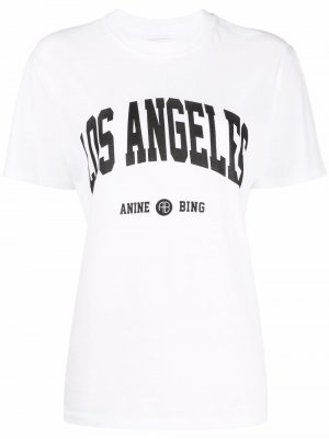 Slogan-print T-shirt ANINE BING. Цвет: белый