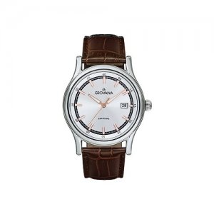 Наручные часы Contemporary, серебряный Grovana. Цвет: коричневый