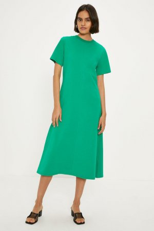 Хлопковое платье-футболка миди Aline , зеленый Oasis