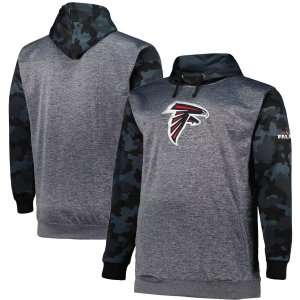 Мужской пуловер с капюшоном камуфляжным принтом Heather Charcoal Atlanta Falcons Big & Tall Fanatics