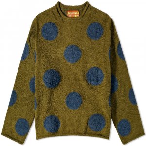 Вязаный свитер в горошек Teddy, оливковый Brain Dead