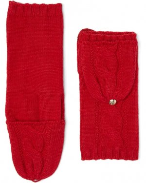 Перчатки LAUREN Ralph Recycled Blend Cable Pop-Top Gloves, цвет Lipstick Red