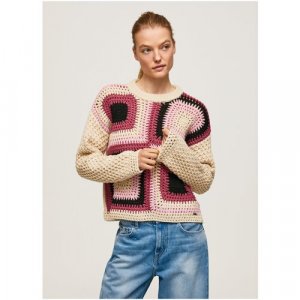 Свитер для женщин, London, модель: PL701951, цвет: разноцветный, размер: 42(XS) Pepe Jeans. Цвет: розовый/бежевый