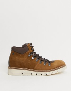 Светло-коричневые замшевые походные ботинки на контрастной подошве premium-Коричневый Jack & Jones