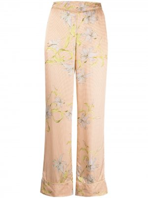 Прямые брюки с цветочным принтом Forte. Цвет: оранжевый