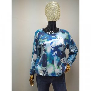Пуловер размер 44, мультиколор RABE. Цвет: микс/голубой