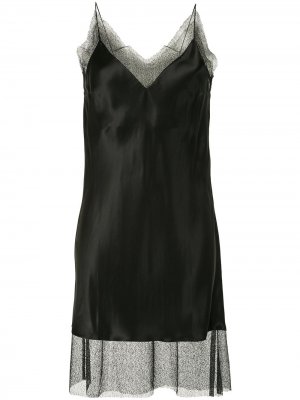 Платье-комбинация длины мини с V-образным вырезом Walk Of Shame. Цвет: черный