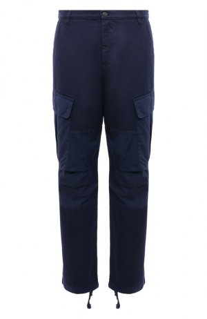 Хлопковые брюки-карго MSGM. Цвет: синий