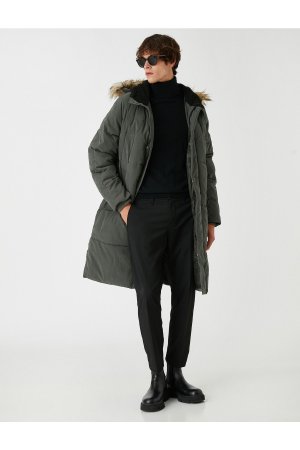 Водонепроницаемое пальто-анорак с капюшоном , хаки Koton