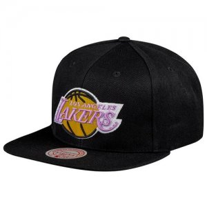 Бейсболка с прямым козырьком 6HSSJS19079-LALBLCK Los Angeles Lakers NBA, размер ONE MITCHELL NESS. Цвет: черный