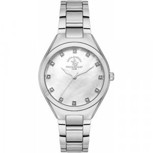 Наручные часы , серебряный, белый SANTA BARBARA POLO & RACQUET CLUB. Цвет: белый/серебристый
