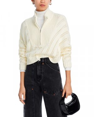 Укороченный шерстяной свитер Hampton STAUD, цвет Ivory/Cream Staud