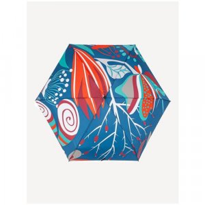 Мини-зонт, механика, 6 спиц, для женщин, синий Mellizos. Цвет: синий