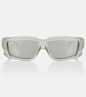 Прямоугольные солнцезащитные очки , серебро Rick Owens