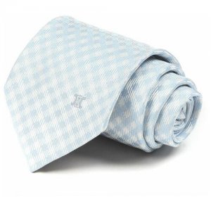 Бело-голубой клетчатый галстук 72381 Celine. Цвет: голубой