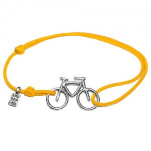 Браслет велосипед контурный MB0217-Ag925-TYE желтый, размер 15 см Amorem. Цвет: желтый