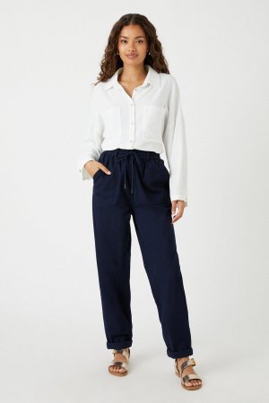 Зауженные брюки с эластичной талией для миниатюрных размеров , темно-синий Wallis