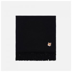 Шарф Fox Head Wool чёрный , Размер ONE SIZE Maison Kitsune. Цвет: черный