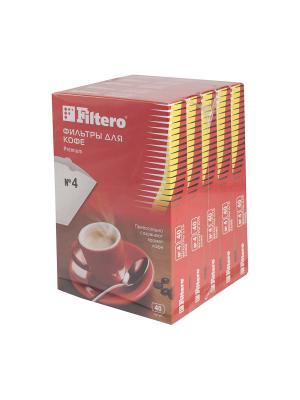 Комплект фильтров для кофеварок  Premium №4/200 в одной упаковке Filtero. Цвет: белый