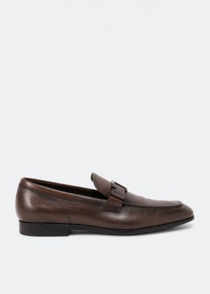 Лоферы TOD'S Leather loafers, коричневый Tod's