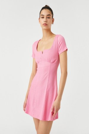 Розовое платье для девочки , зеленый Koton