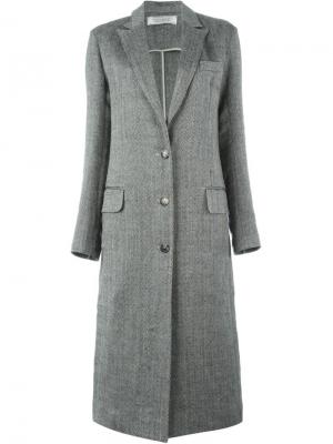 Однобортное пальто Nina Ricci. Цвет: телесный
