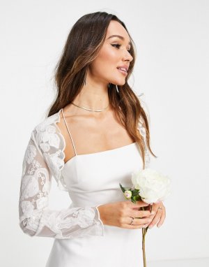 Свадебная накидка с вышивкой -Белый ASOS EDITION