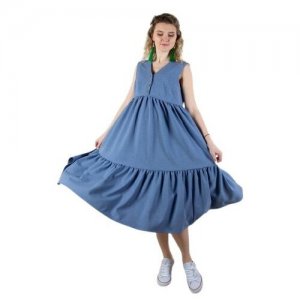 Платье , размер 42-44, голубой Мамуля Красотуля. Цвет: синий/голубой