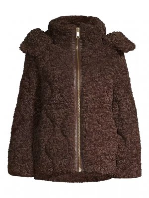 Объемная куртка из искусственного меха Tory , шоколад Nicole Benisti
