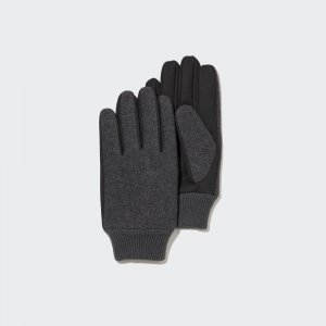 Твидовые перчатки HEATTECH на подкладке , серый Uniqlo