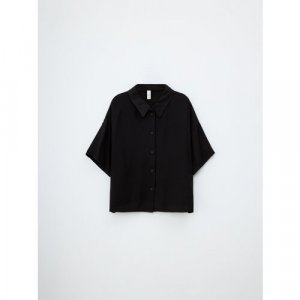 Блуза , размер 146, черный Sela. Цвет: черный