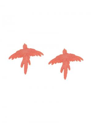 Серьги в форме птицы Olgafacesrok. Цвет: розовый