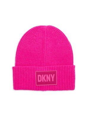 Шапка-бини с логотипом Dkny, фуксия DKNY