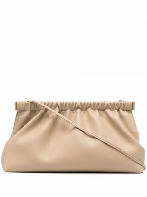 Pebble faux leather clutch bag Nanushka. Цвет: бежевый