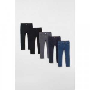 Джинсы, размер 116, черный, синий H&M. Цвет: черный/синий/серый