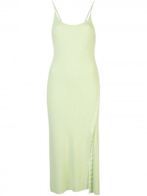 Длинное платье на пуговицах Proenza Schouler White Label. Цвет: зеленый