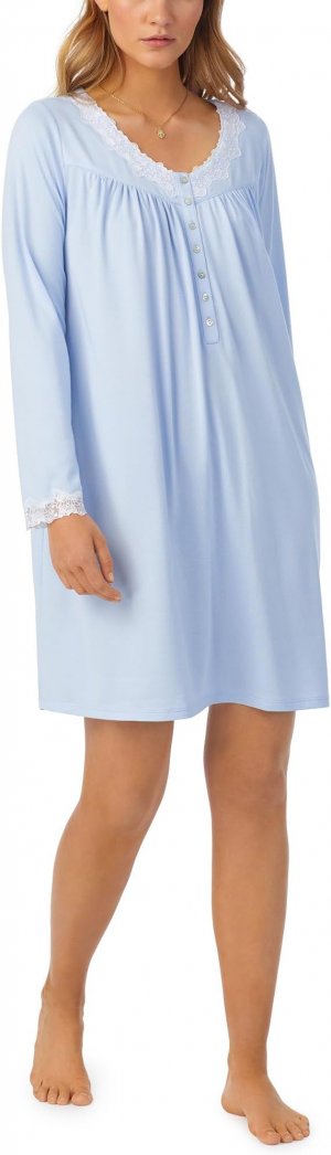 Вязаное короткое платье с длинными рукавами и свитером, светло-синий Eileen West