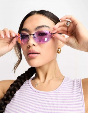 Облегающие солнцезащитные очки овальной формы с фиолетовым хромом Le Specs