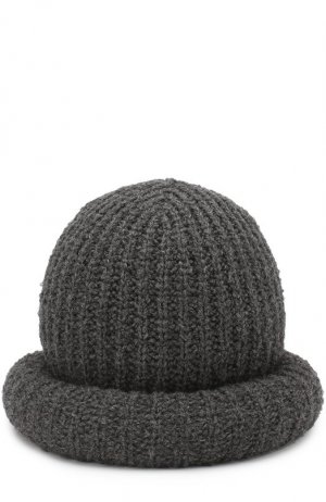 Шерстяная шляпа фактурной вязки MARC JACOBS (THE). Цвет: серый