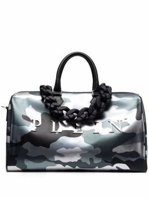 Дорожная сумка с камуфляжным принтом Philipp Plein. Цвет: серый