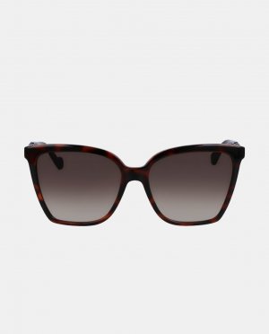 Женские солнцезащитные очки «кошачий глаз» темно-коричневого цвета гавана Liu Jo, темно коричневый JO