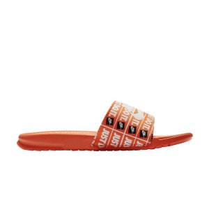 Мужские сандалии Benassi JDI с принтом Cone оранжево-бело-черные 631261-800 Nike