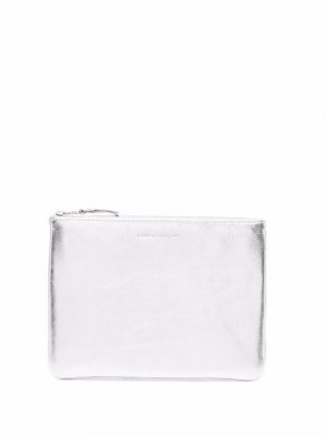 Metallic zip-pouch clutch bag Comme Des Garçons Wallet. Цвет: серый