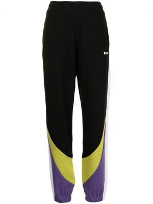 Спортивные брюки в стиле колор-блок MSGM. Цвет: черный