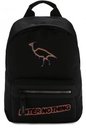 Текстильный рюкзак с нашивками Lanvin. Цвет: черный