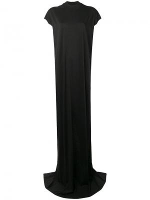Длинное платье с короткими рукавами Rick Owens DRKSHDW. Цвет: черный