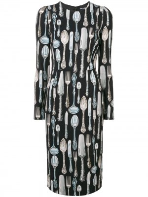 Cutlery print dress Dolce & Gabbana. Цвет: черный