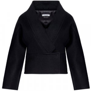 Пиджак , средней длины, силуэт прилегающий, размер 40, черный Pollini. Цвет: черный