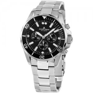 Наручные часы JACQUES LEMANS Sports 61953, 1-2091F, серебряный, черный. Цвет: серебристый